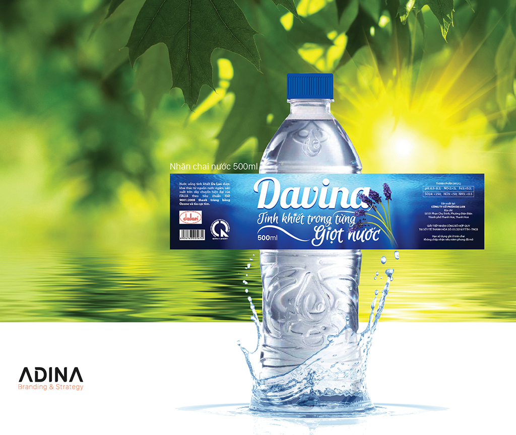 Banner Thiết kế bao bì nước tinh khiết Davina