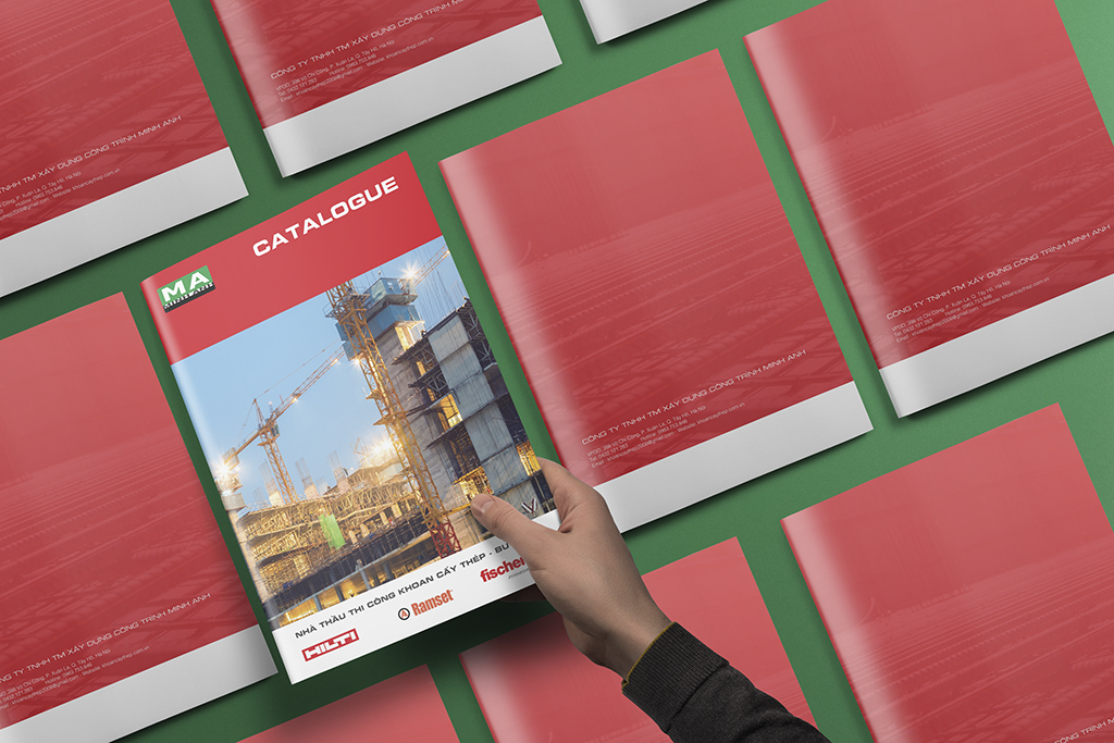 Banner Thiết kế catalogue công ty khoan cấy thép Minh Anh