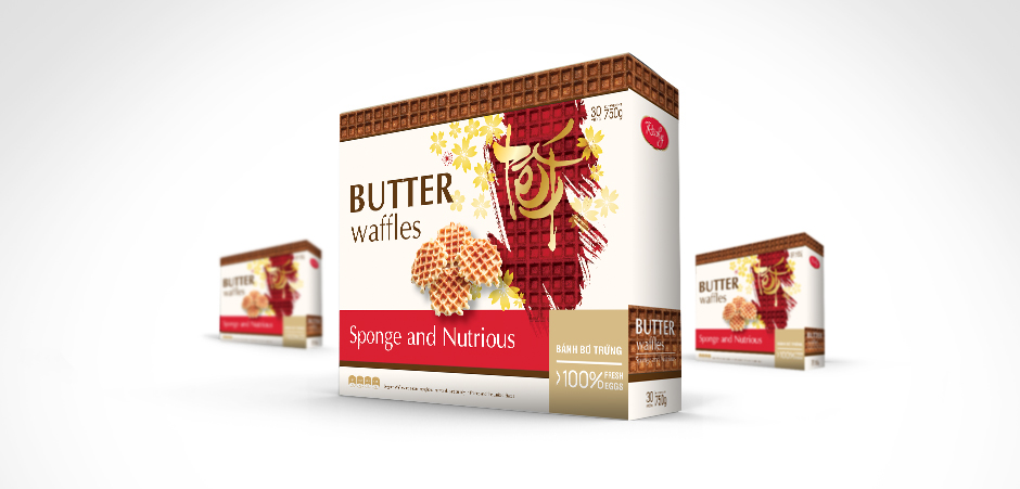 Banner Thiết kế bao bì bánh Ricky Butter Waffes